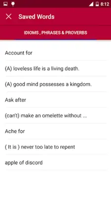 Idioms Dictionary android App screenshot 0